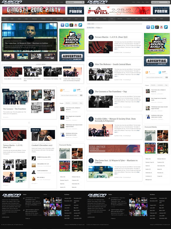 DubCNN Home & Video page