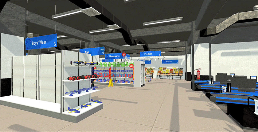 Walmart Canada VR Character Shop Area